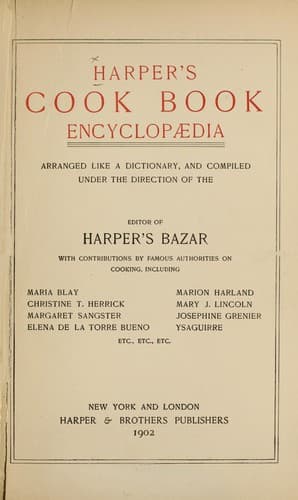 Cover of Harper's cook book encyclopædia
