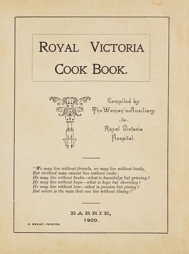 Cover of Royal Victoria cook book