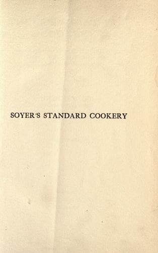 Cover of Soyer's standard cookery