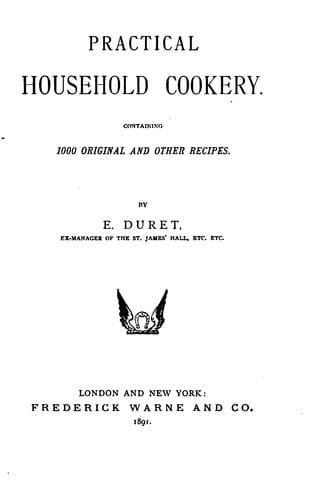 Cover of Practical household cookery