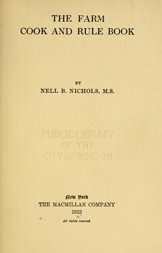 Cover of The farm cook & rule book