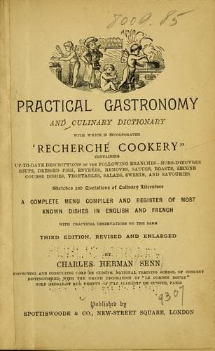 Cover of Practical gastronomy and culinary dictionary