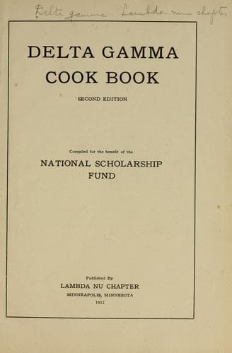 Cover of Delta Gamma cook book