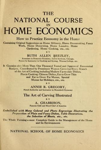 Cover of The national course in home economics