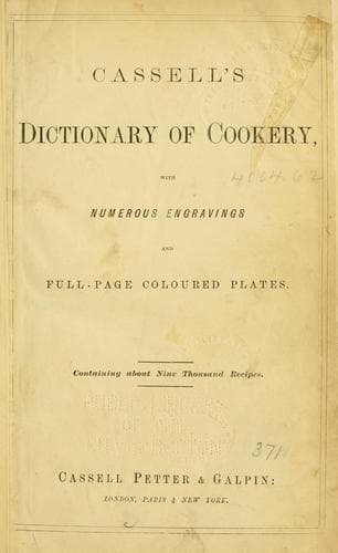 Cover of Cassell's dictionary of cookery