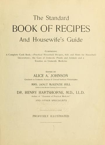 Cover of The standard book of recipes and housewife's guide, comprising as complete cook book