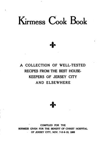 Cover of Kirmess cook book