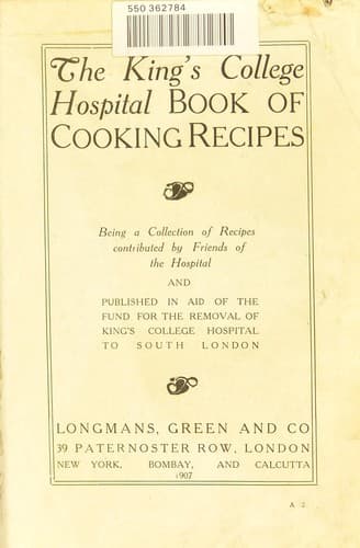 Cover of The King's College Hospital book of cooking recipes