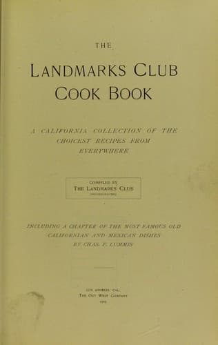 Cover of The Landmarks club cook book