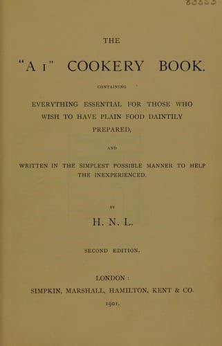 Cover of The "A1" cookery book