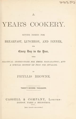 Cover of A year's cookery
