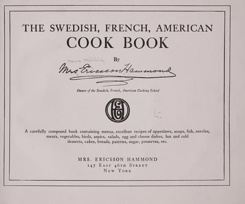 Cover of The Swedish, French, American cook book