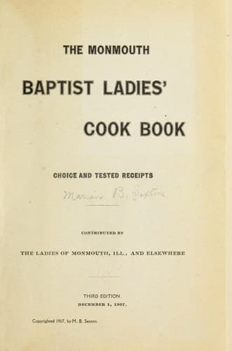 Cover of The Monmouth Baptist ladies' cook book