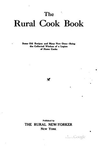 Cover of The Rural cook book